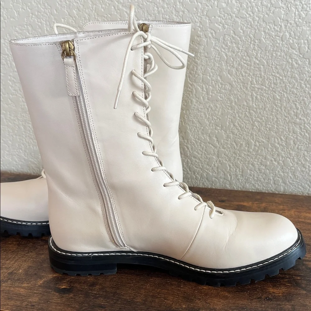 J.Crew Gwen Lug-Sole Leather Lace-Up Boots